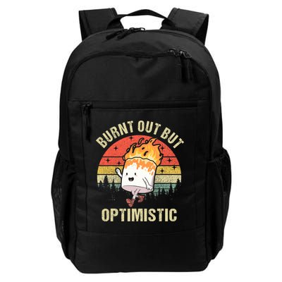 Burnt Out But Optimistic Funny Marshmallow For Camping Retro Daily Commute Backpack