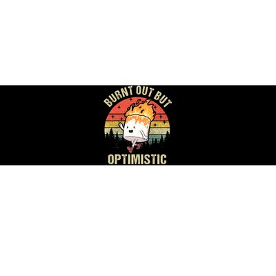 Burnt Out But Optimistic Funny Marshmallow For Camping Retro Bumper Sticker