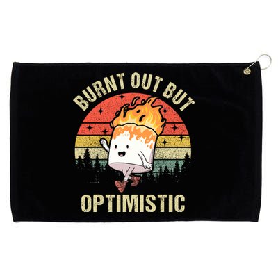 Burnt Out But Optimistic Funny Marshmallow For Camping Retro Grommeted Golf Towel