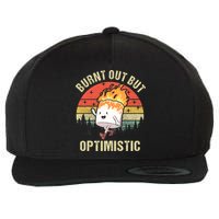 Burnt Out But Optimistic Funny Marshmallow For Camping Retro Wool Snapback Cap