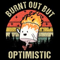 Burnt Out But Optimistic Funny Marshmallow For Camping Retro Wool Snapback Cap