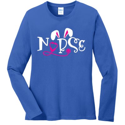 Bugs Or Bunny Gift Nurse Doctor Easter Day Gift Ladies Long Sleeve Shirt