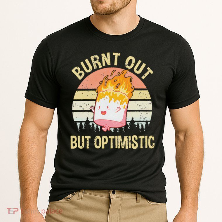 Burnt Out But Optimistic Retro Vintage Sunset Cooling Performance Crew T-Shirt
