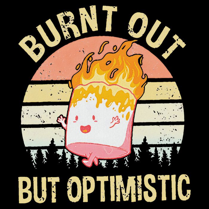 Burnt Out But Optimistic Retro Vintage Sunset 7-Panel Snapback Hat