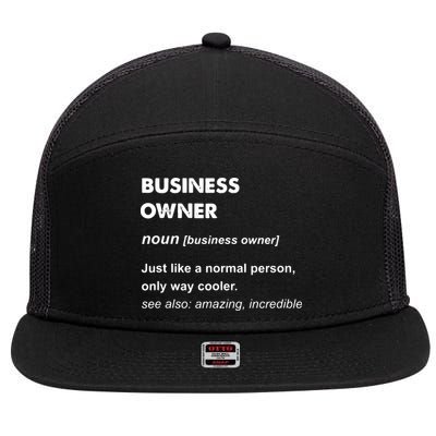 Business Owner 7 Panel Mesh Trucker Snapback Hat