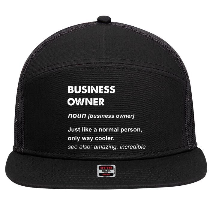 Business Owner 7 Panel Mesh Trucker Snapback Hat