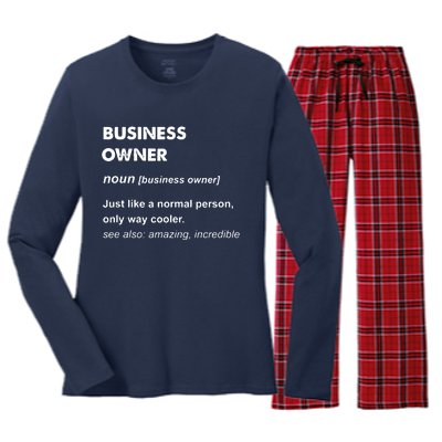 Business Owner Women's Long Sleeve Flannel Pajama Set 