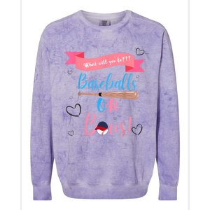 Baseball Or Bows Gender Reveal Colorblast Crewneck Sweatshirt