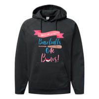 Baseball Or Bows Gender Reveal Performance Fleece Hoodie