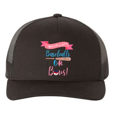 Baseball Or Bows Gender Reveal Yupoong Adult 5-Panel Trucker Hat