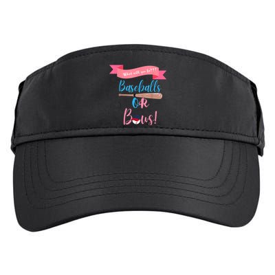 Baseball Or Bows Gender Reveal Adult Drive Performance Visor