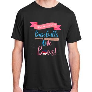 Baseball Or Bows Gender Reveal Adult ChromaSoft Performance T-Shirt