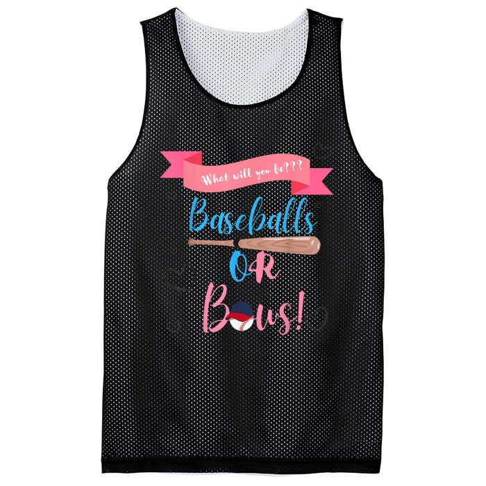 Baseball Or Bows Gender Reveal Mesh Reversible Basketball Jersey Tank