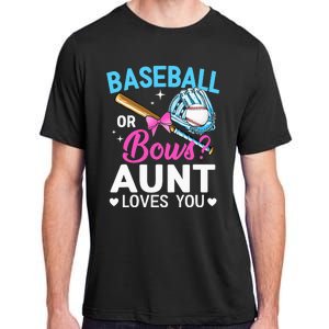 Baseball Or Bows Aunt Loves You Gender Reveal Adult ChromaSoft Performance T-Shirt