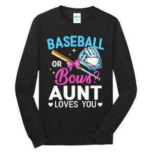 Baseball Or Bows Aunt Loves You Gender Reveal Tall Long Sleeve T-Shirt