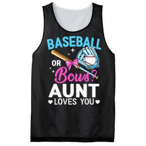 Baseball Or Bows Aunt Loves You Gender Reveal Mesh Reversible Basketball Jersey Tank