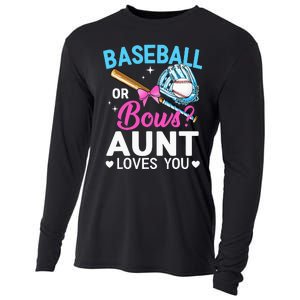 Baseball Or Bows Aunt Loves You Gender Reveal Cooling Performance Long Sleeve Crew