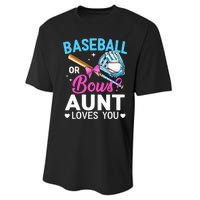 Baseball Or Bows Aunt Loves You Gender Reveal Performance Sprint T-Shirt