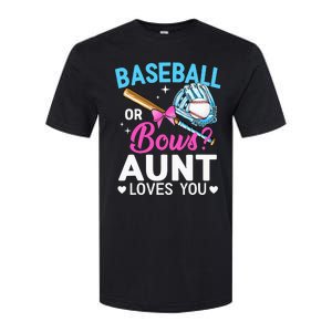 Baseball Or Bows Aunt Loves You Gender Reveal Softstyle CVC T-Shirt