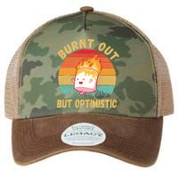 Burnt Out But Optimistic Funny Marshmallow Legacy Tie Dye Trucker Hat
