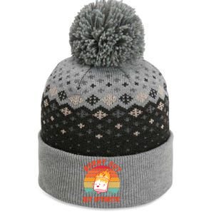 Burnt Out But Optimistic Funny Marshmallow The Baniff Cuffed Pom Beanie