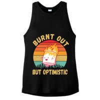 Burnt Out But Optimistic Funny Marshmallow Ladies PosiCharge Tri-Blend Wicking Tank