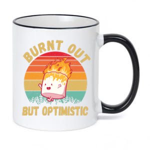 Burnt Out But Optimistic Funny Marshmallow 11oz Black Color Changing Mug