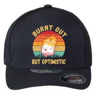 Burnt Out But Optimistic Funny Marshmallow Flexfit Unipanel Trucker Cap