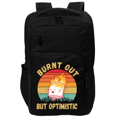 Burnt Out But Optimistic Funny Marshmallow Impact Tech Backpack