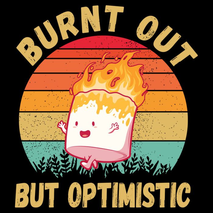 Burnt Out But Optimistic Funny Marshmallow Impact Tech Backpack