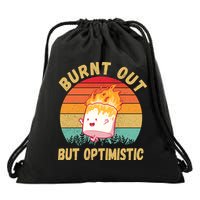 Burnt Out But Optimistic Funny Marshmallow Drawstring Bag
