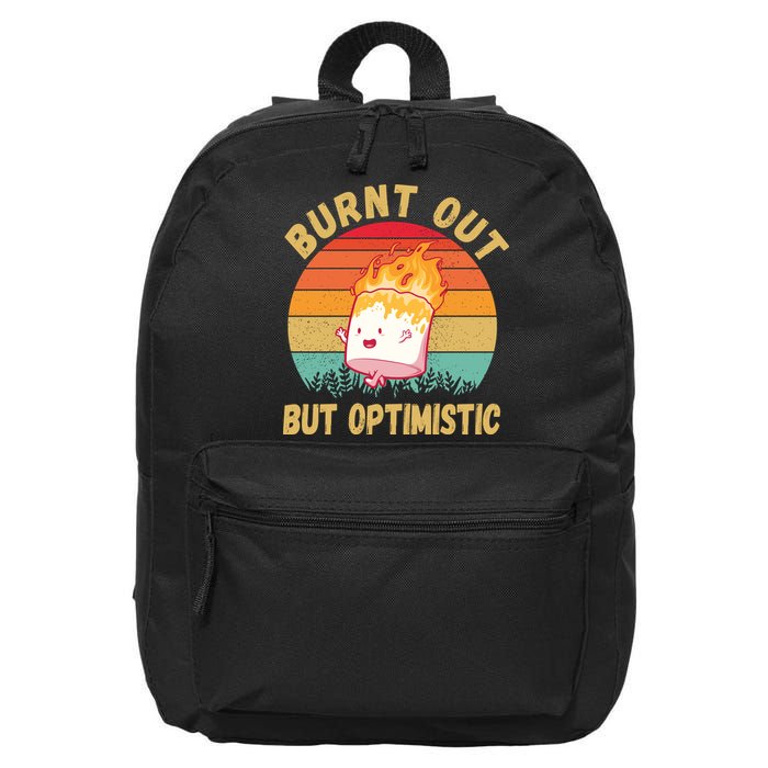 Burnt Out But Optimistic Funny Marshmallow 16 in Basic Backpack