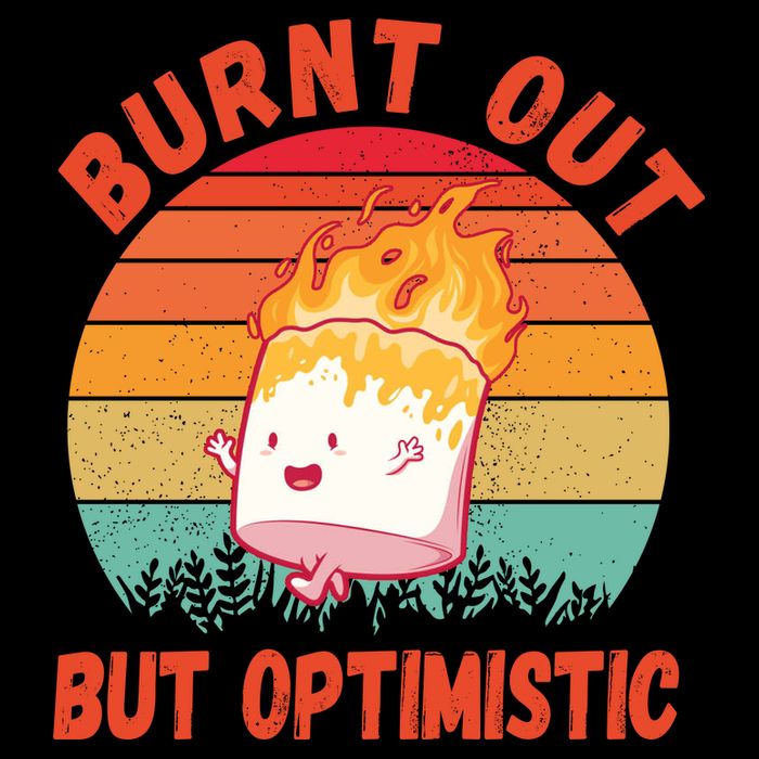 Burnt Out But Optimistic Funny Marshmallow 16oz Travel Tumbler