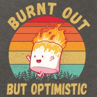 Burnt Out But Optimistic Funny Marshmallow Cotton Canvas Backpack