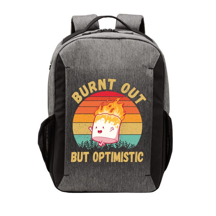 Burnt Out But Optimistic Funny Marshmallow Vector Backpack