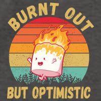 Burnt Out But Optimistic Funny Marshmallow Vector Backpack