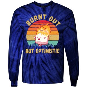 Burnt Out But Optimistic Funny Marshmallow Tie-Dye Long Sleeve Shirt