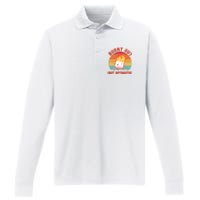 Burnt Out But Optimistic Funny Marshmallow Performance Long Sleeve Polo