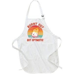 Burnt Out But Optimistic Funny Marshmallow Full-Length Apron With Pockets