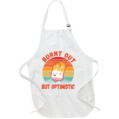 Burnt Out But Optimistic Funny Marshmallow Full-Length Apron With Pockets