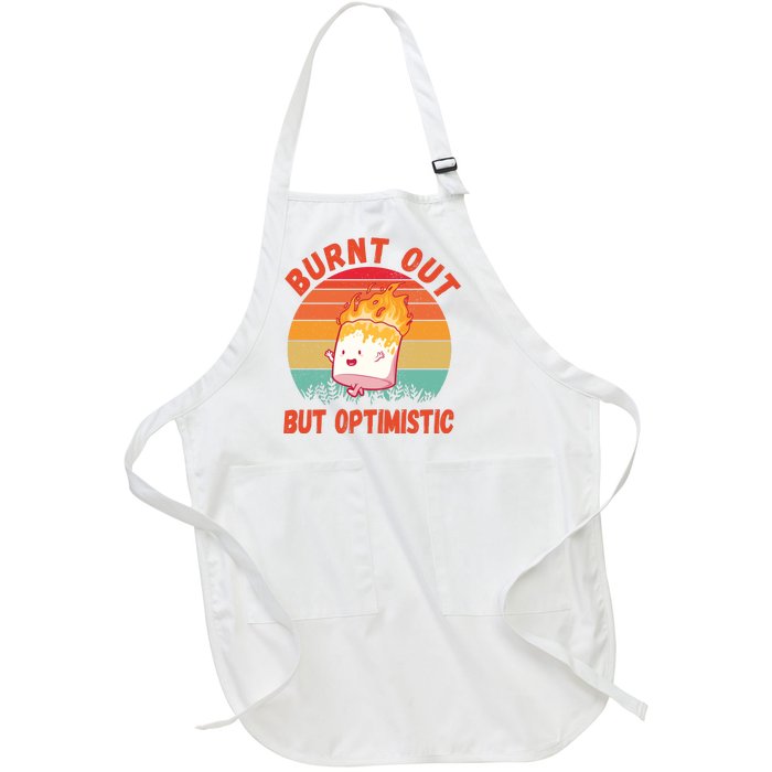 Burnt Out But Optimistic Funny Marshmallow Full-Length Apron With Pockets