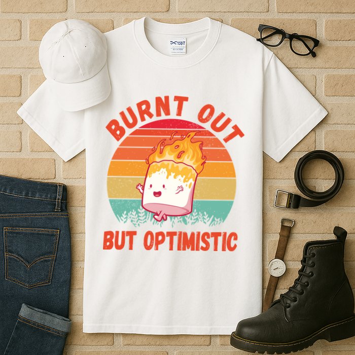 Burnt Out But Optimistic Funny Marshmallow Tall T-Shirt