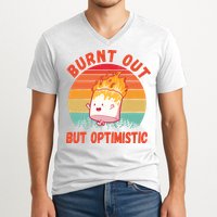 Burnt Out But Optimistic Funny Marshmallow V-Neck T-Shirt