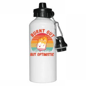 Burnt Out But Optimistic Funny Marshmallow Aluminum Water Bottle