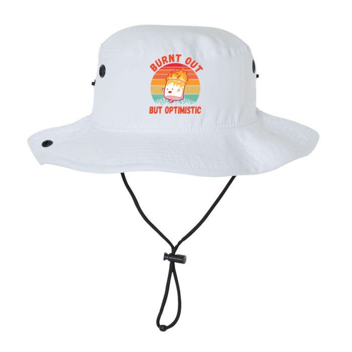 Burnt Out But Optimistic Funny Marshmallow Bucket Hat