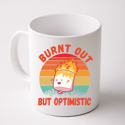 Burnt Out But Optimistic Funny Marshmallow Mug