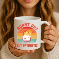 Burnt Out But Optimistic Funny Marshmallow Mug
