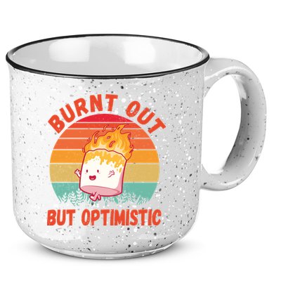 Burnt Out But Optimistic Funny Marshmallow 15oz Campfire Ceramic Mug