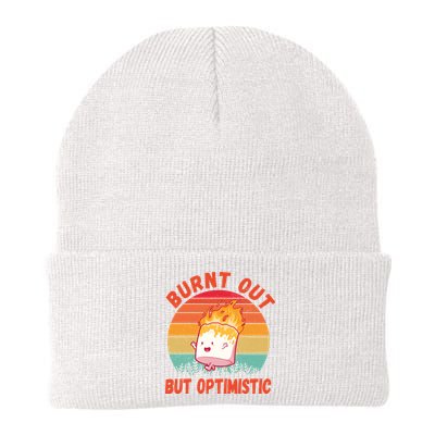 Burnt Out But Optimistic Funny Marshmallow Beanie