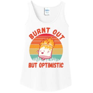 Burnt Out But Optimistic Funny Marshmallow Ladies Essential Tank